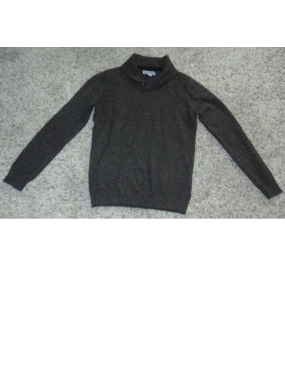Silver Lake Sweater XL Boys Brown Long Sleeve Collar Button Neck